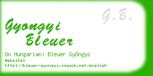gyongyi bleuer business card