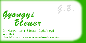 gyongyi bleuer business card